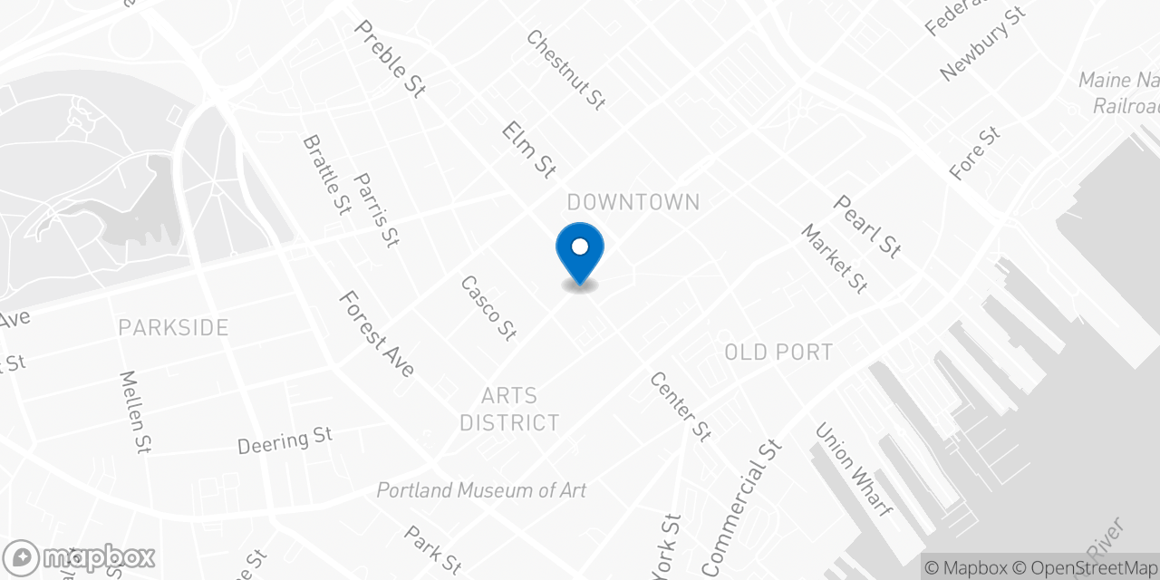 Map showing the location of the Social Security office in Portland, ME