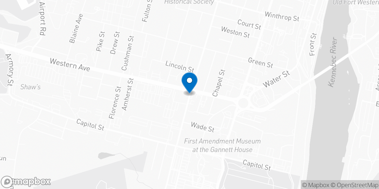 Map showing the location of the Social Security office in Augusta, ME