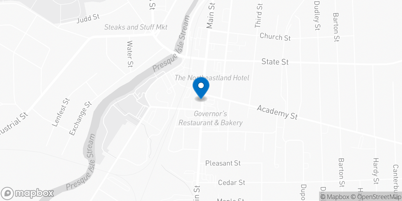 Map showing the location of the Social Security office in Presque Isle, ME