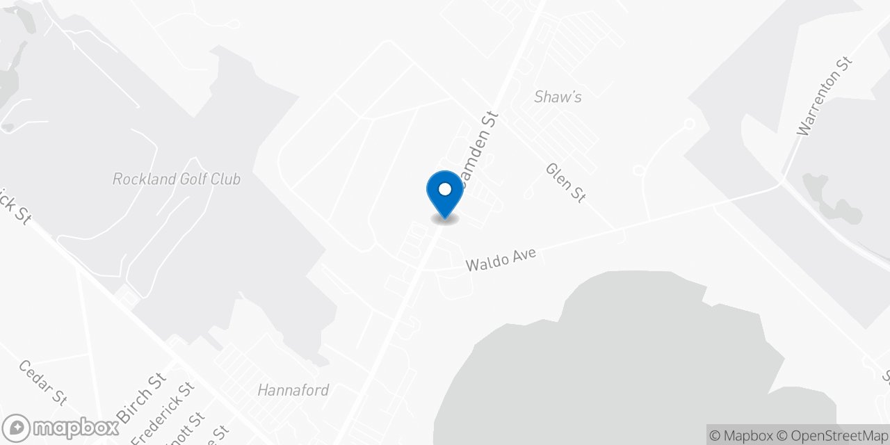 Map showing the location of the Social Security office in Rockland, ME