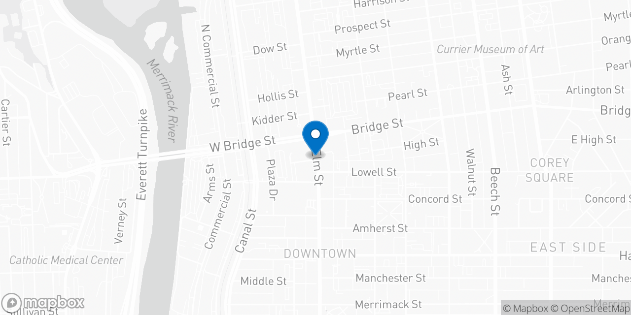 Map showing the location of the Social Security office in Manchester, NH