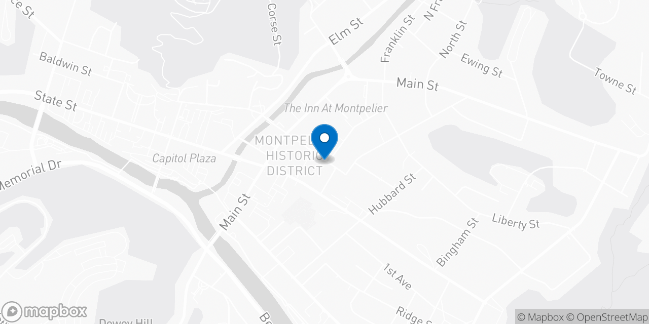 Map showing the location of the Social Security office in Montpelier, VT