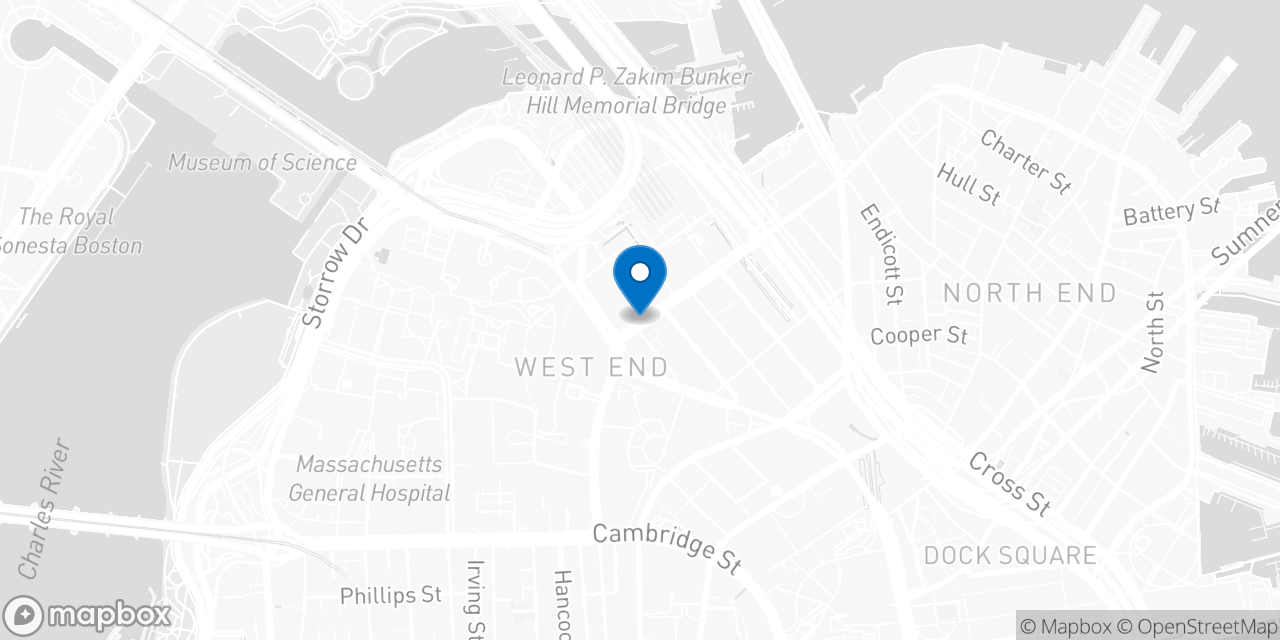 Map showing the location of the Social Security office in Boston, MA