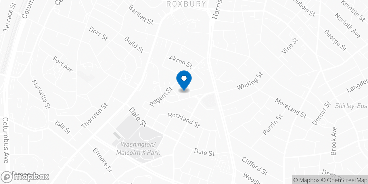 Map showing the location of the Social Security office in Roxbury, MA