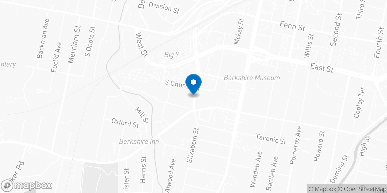 Map showing the location of the Social Security office in Pittsfield, MA