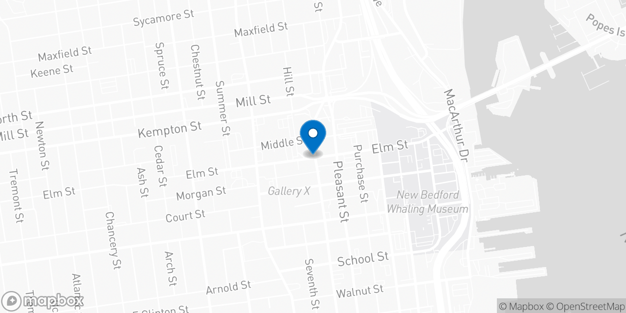 Map showing the location of the Social Security office in New Bedford, MA
