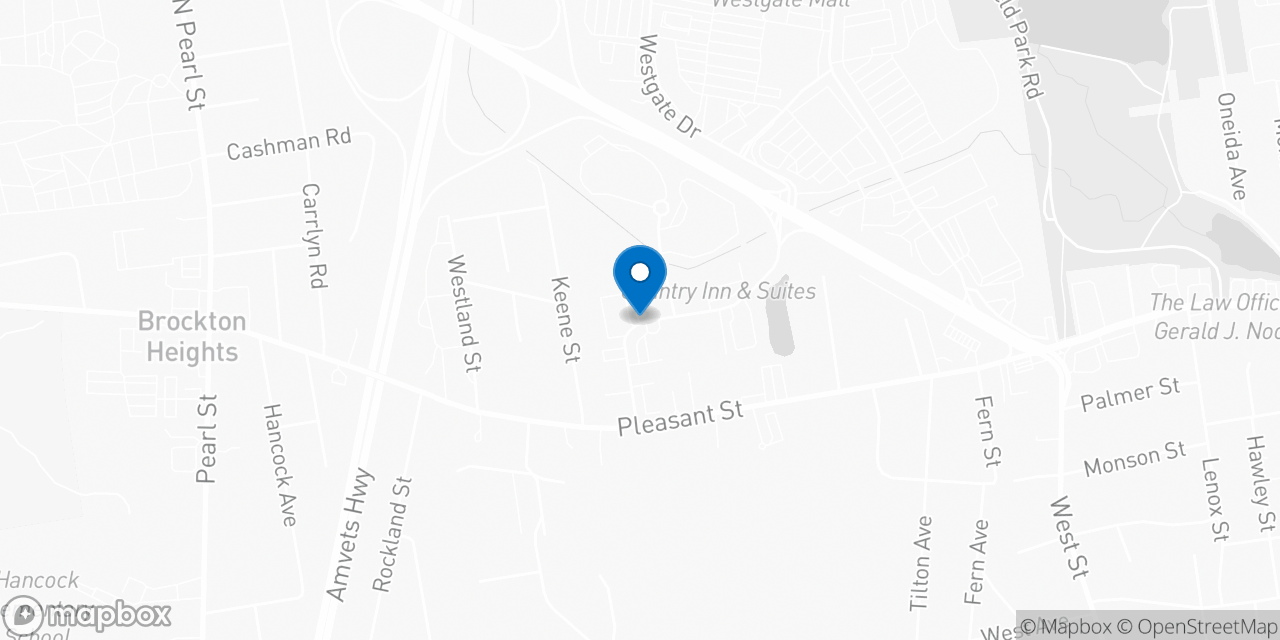Map showing the location of the Social Security office in Brockton, MA