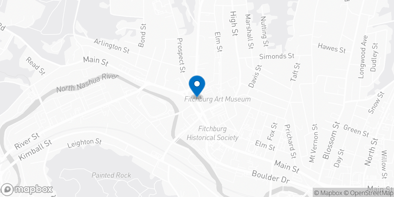 Map showing the location of the Social Security office in Fitchburg, MA