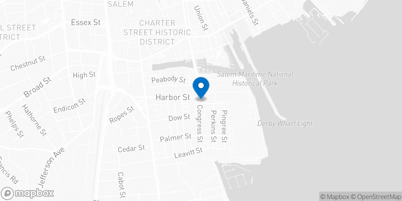 Map showing the location of the Social Security office in Salem, MA