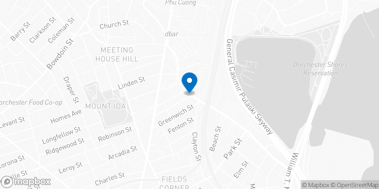 Map showing the location of the Social Security office in Dorchester, MA