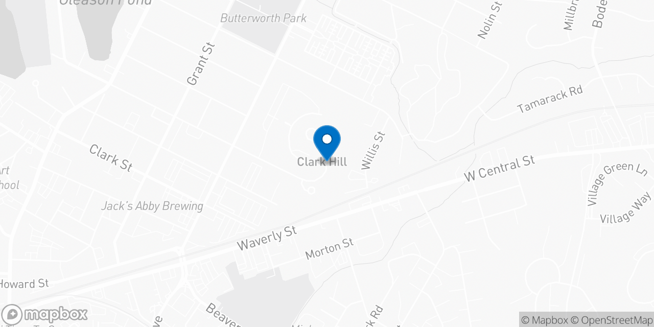 Map showing the location of the Social Security office in Framingham, MA