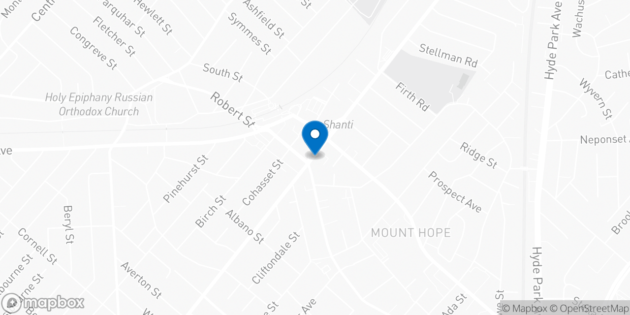 Map showing the location of the Social Security office in Roslindale, MA