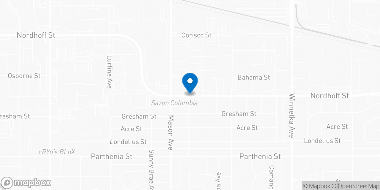 Map showing the location of the Social Security office in Chatsworth, CA
