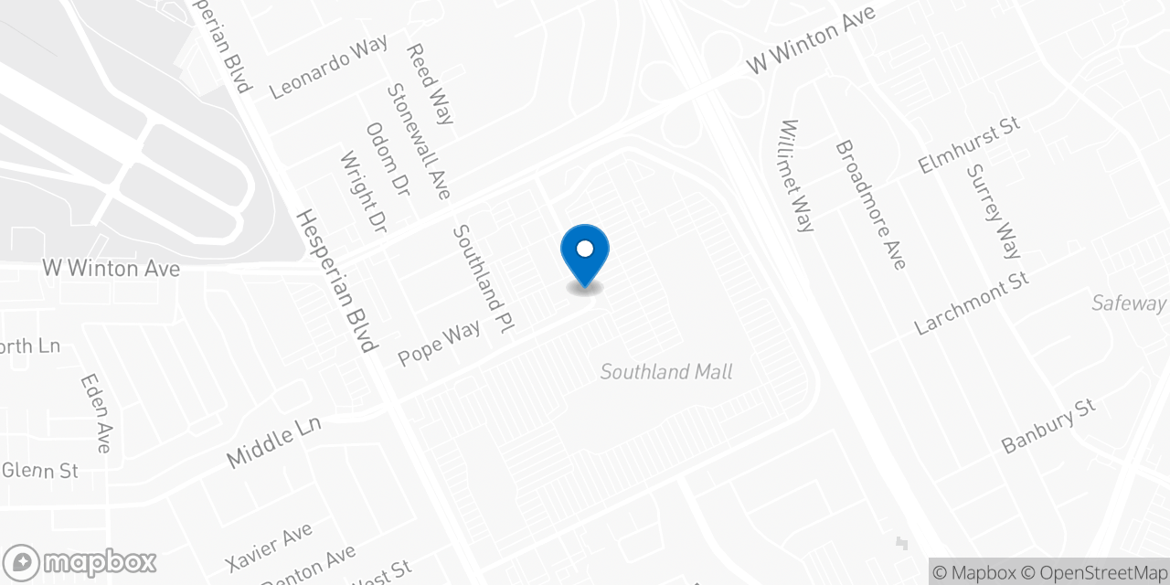 Map showing the location of the Social Security office in Hayward, CA