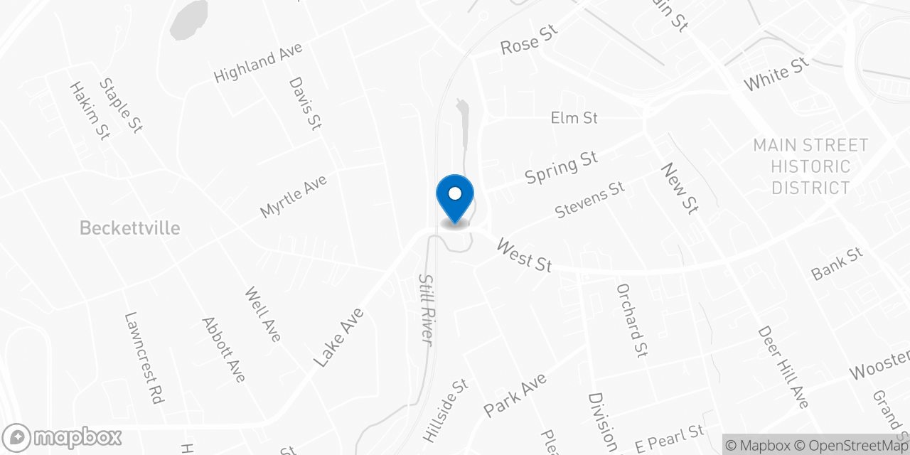 Map showing the location of the Social Security office in Danbury, CT