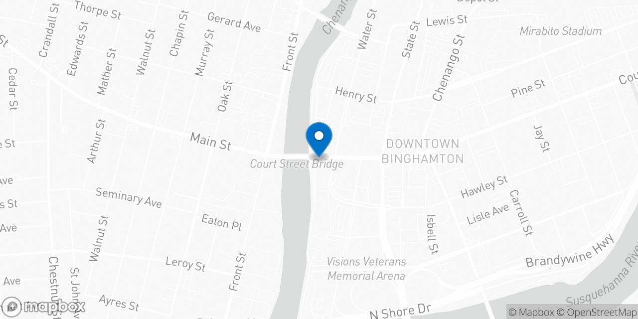 Map showing the location of the Social Security office in Binghamton, NY