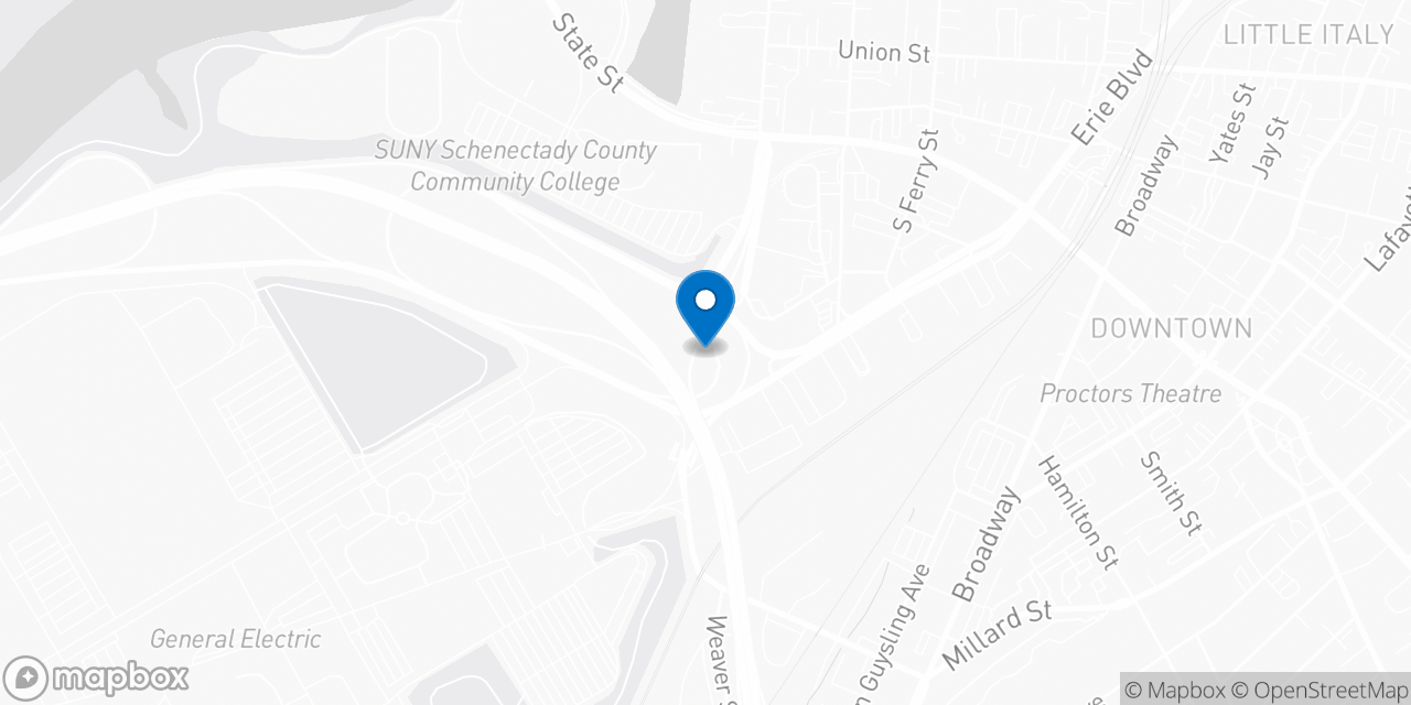 Map showing the location of the Social Security office in Schenectady, NY