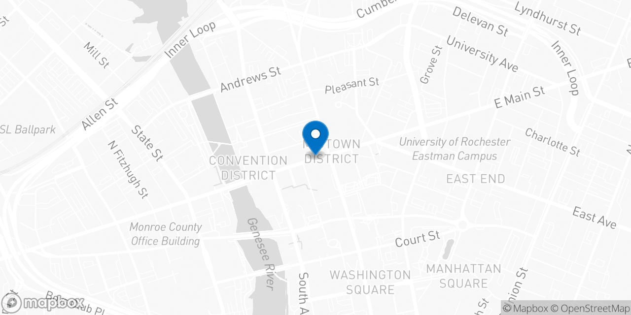 Map showing the location of the Social Security office in Rochester, NY