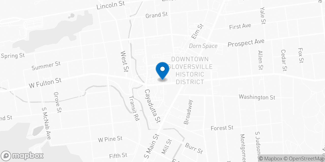 Map showing the location of the Social Security office in Gloversville, NY