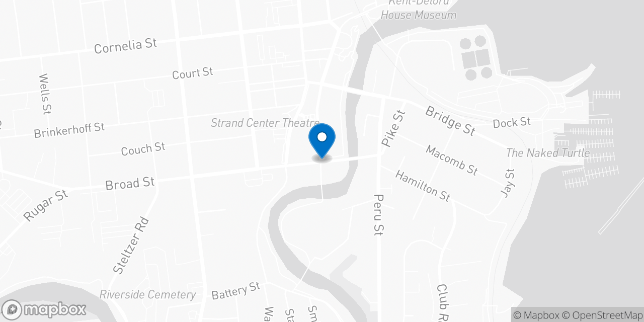 Map showing the location of the Social Security office in Plattsburgh, NY