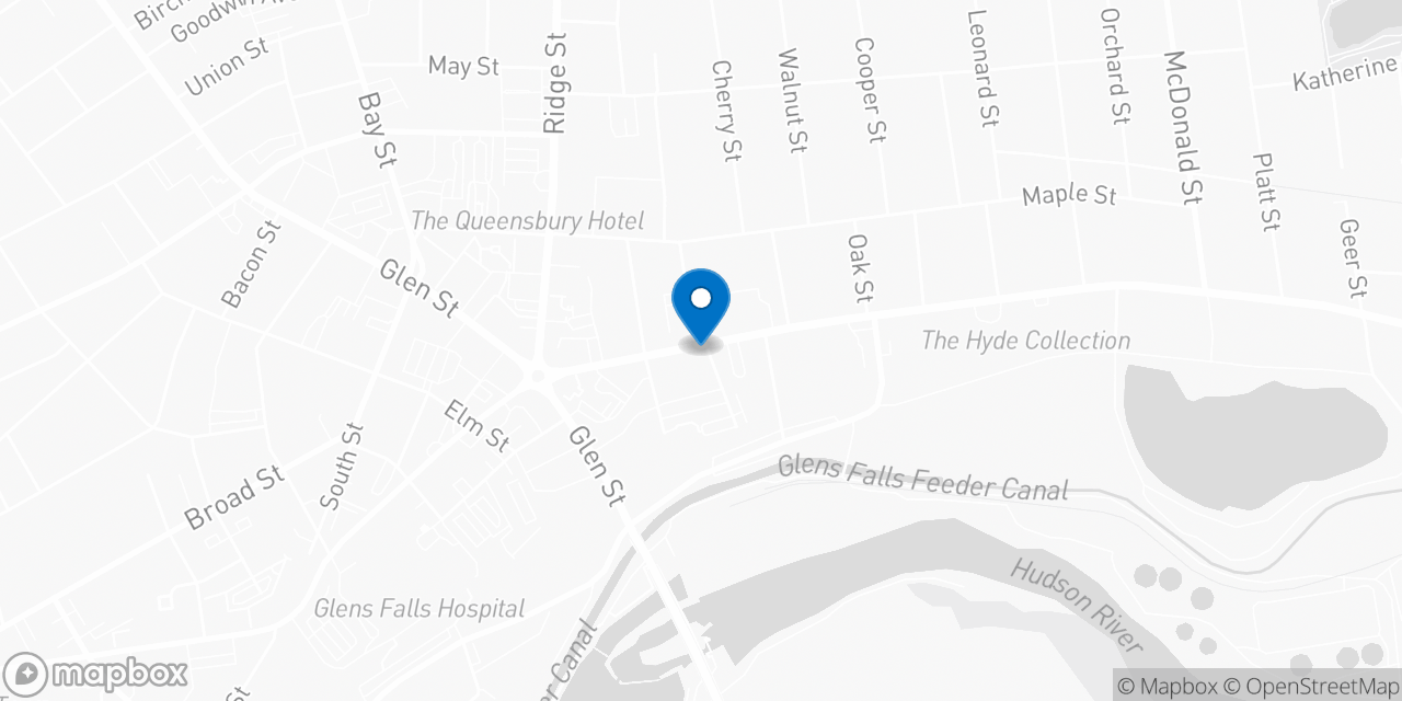 Map showing the location of the Social Security office in Glens Falls, NY