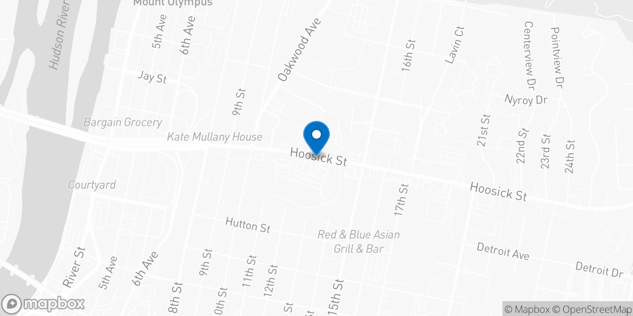 Map showing the location of the Social Security office in Troy, NY