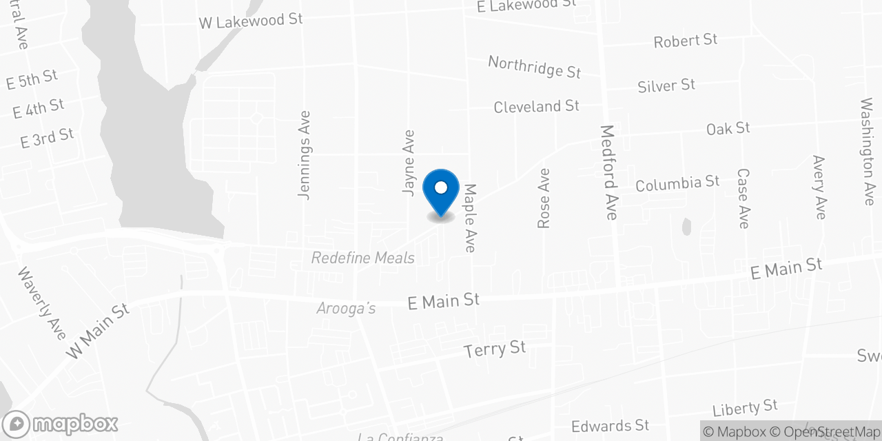 Map showing the location of the Social Security office in Patchogue, NY