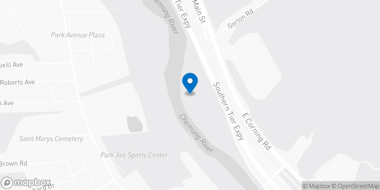 Map showing the location of the Social Security office in Corning, NY