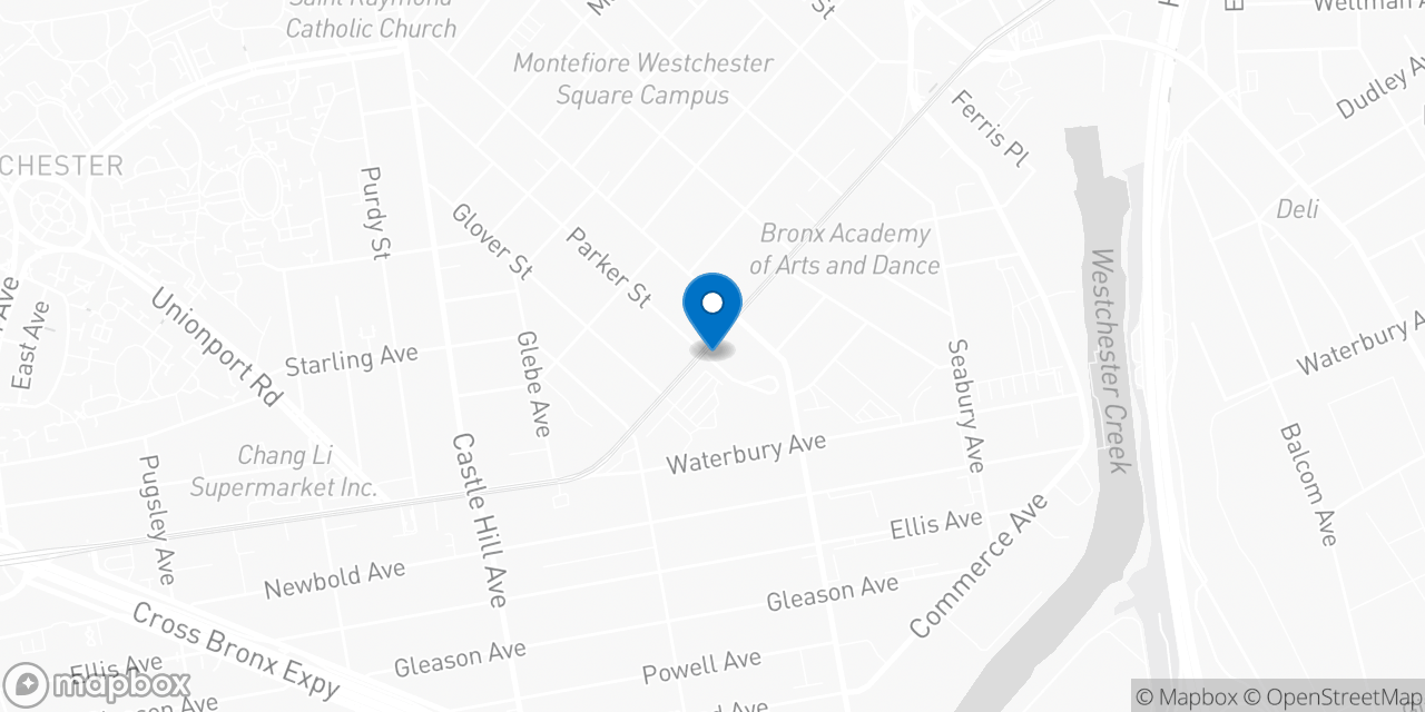 Map showing the location of the Social Security office in Bronx, NY
