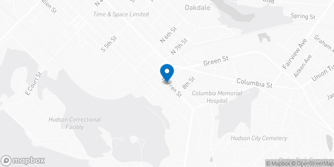 Map showing the location of the Social Security office in Hudson, NY