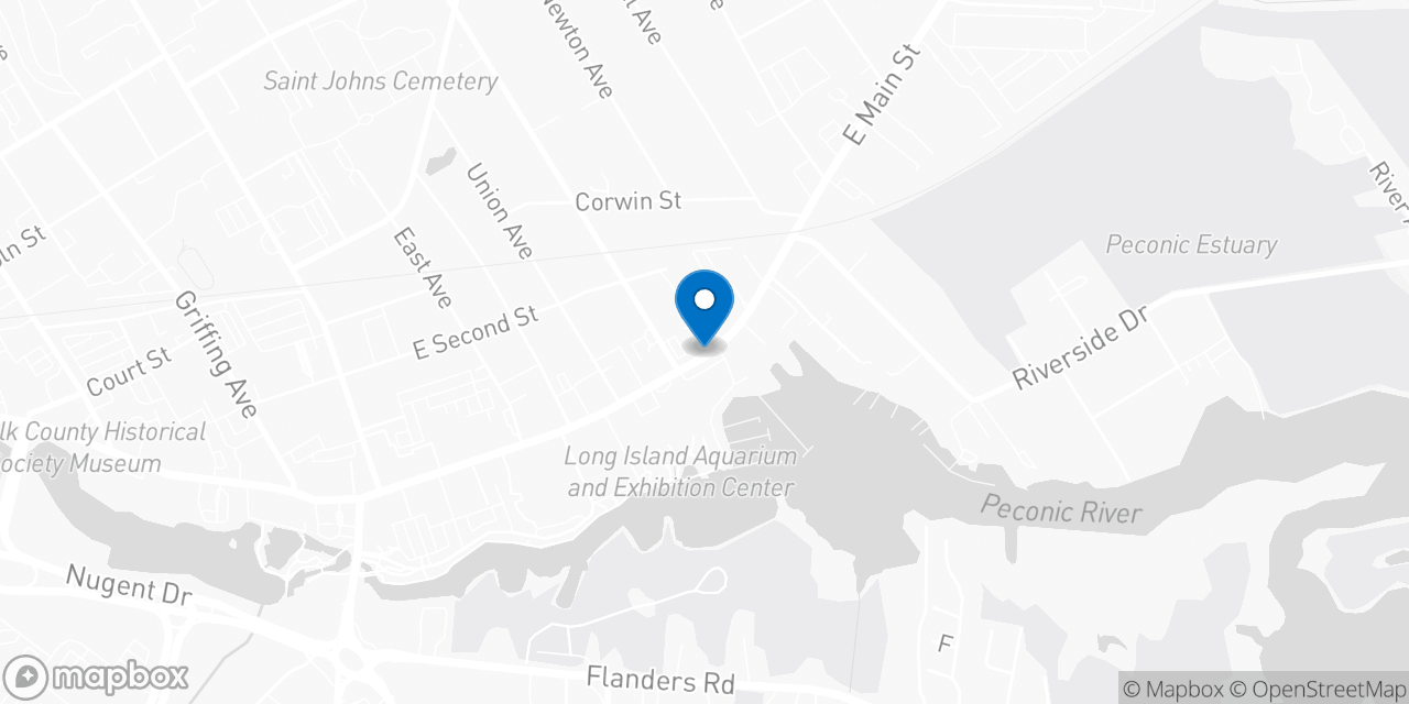 Map showing the location of the Social Security office in Riverhead, NY
