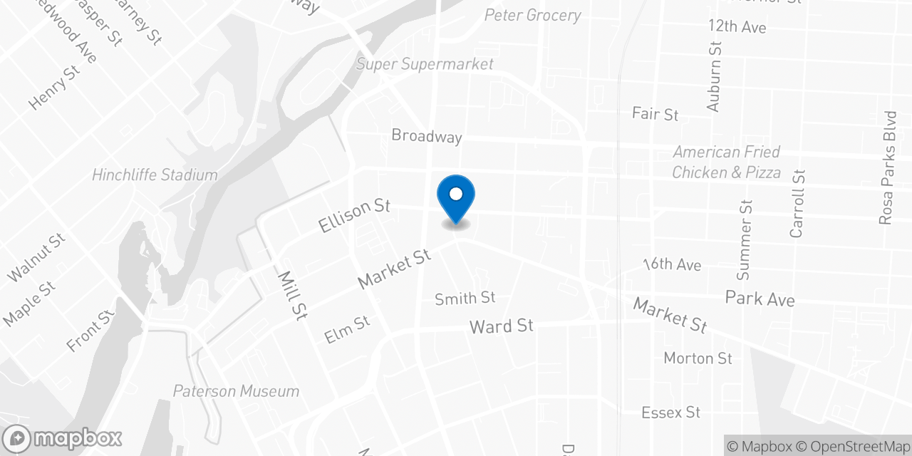 Map showing the location of the Social Security office in Paterson, NJ