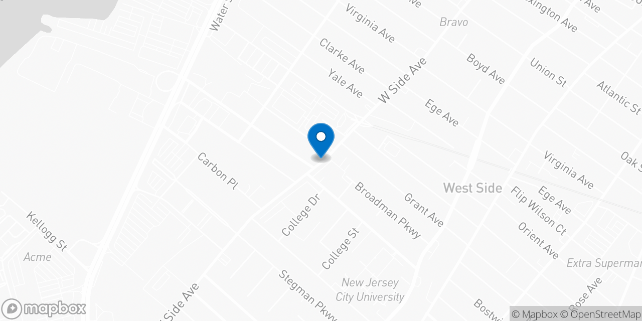 Map showing the location of the Social Security office in Jersey City, NJ