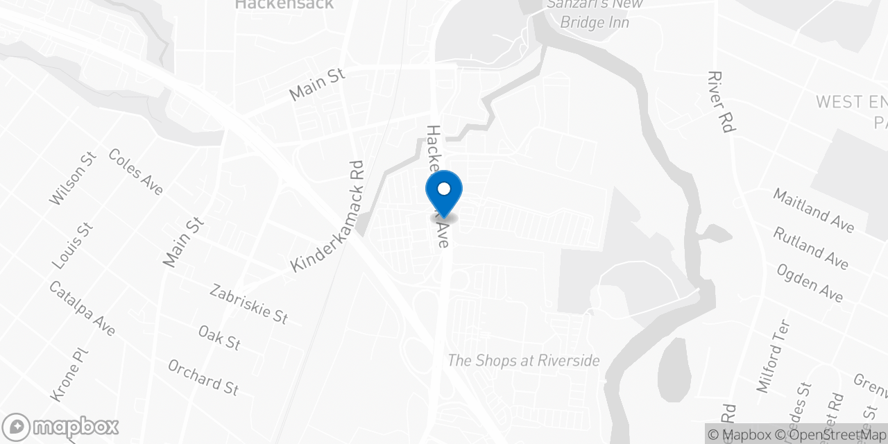 Map showing the location of the Social Security office in Hackensack, NJ