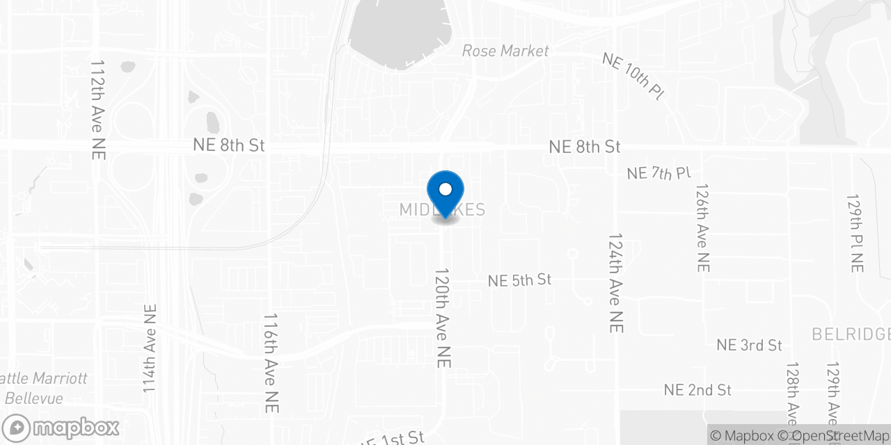 Map showing the location of the Social Security office in Bellevue, WA