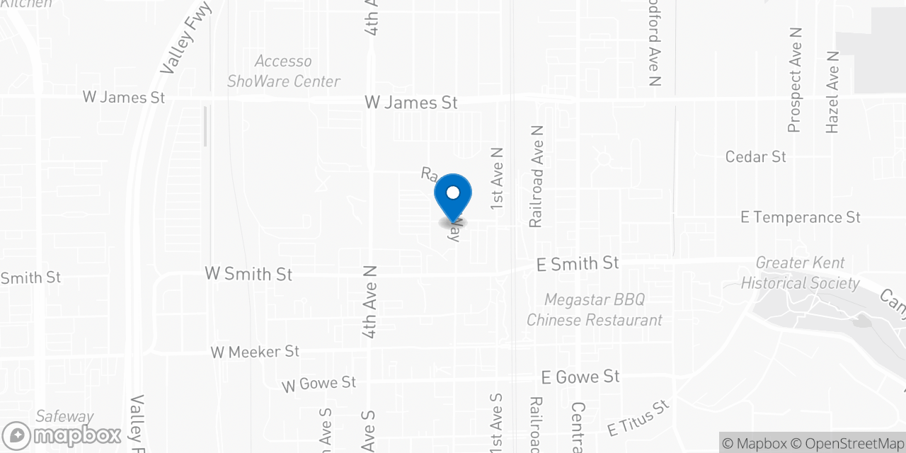 Map showing the location of the Social Security office in Kent, WA