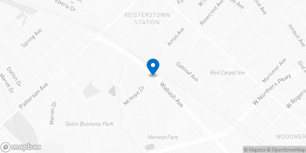 Map showing the location of the Social Security office in Baltimore, MD