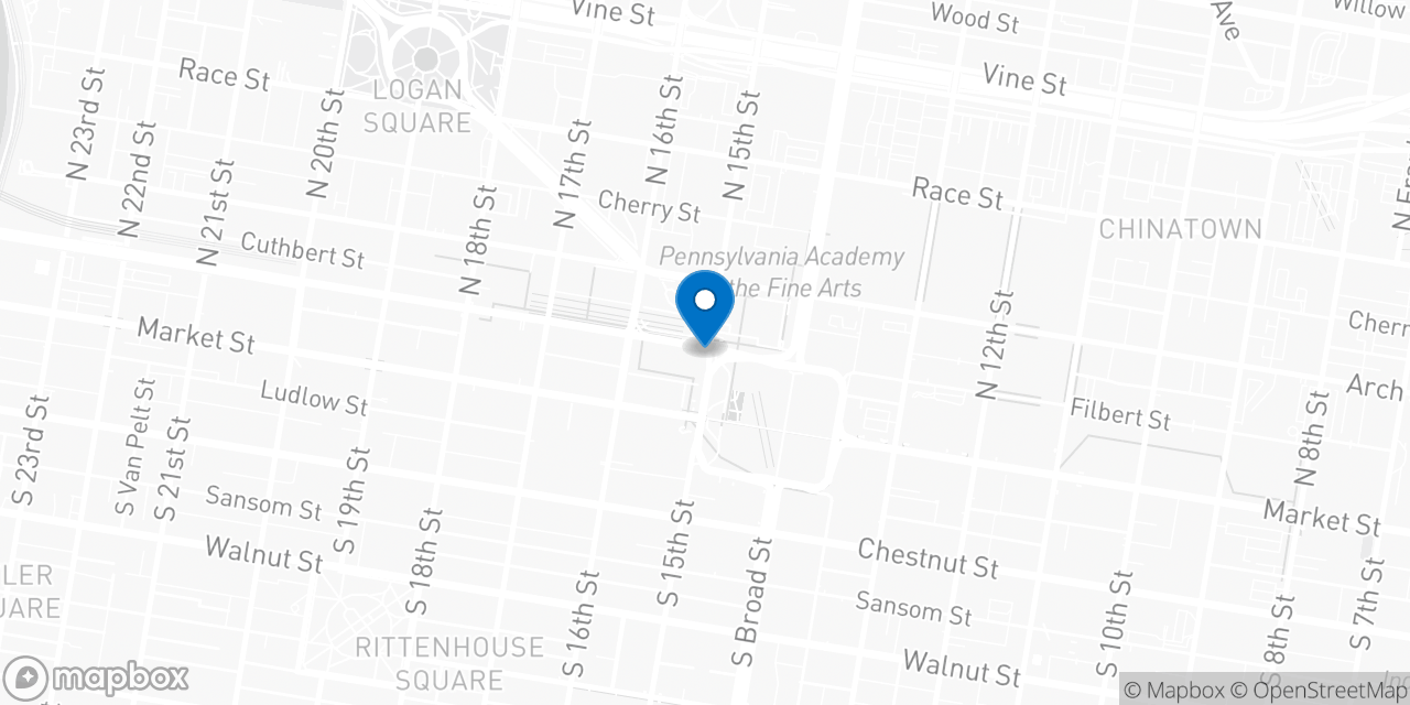 Map showing the location of the Social Security office in Philadelphia, PA
