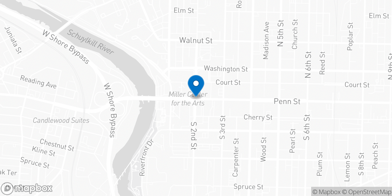 Map showing the location of the Social Security office in Reading, PA