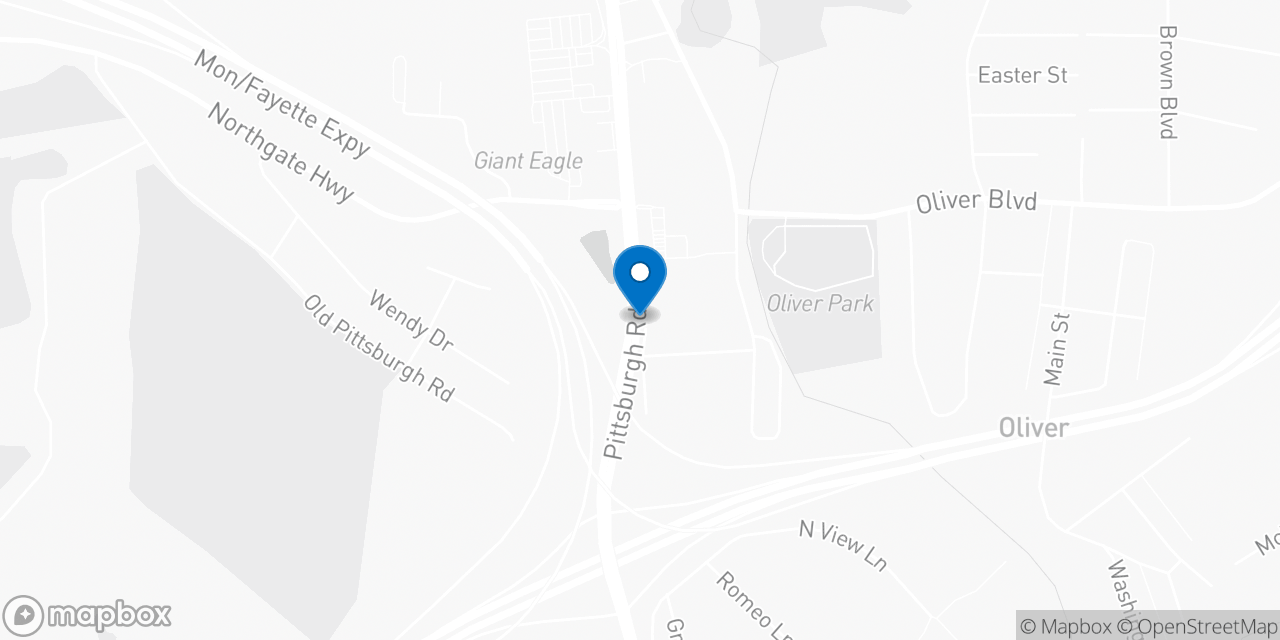 Map showing the location of the Social Security office in Uniontown, PA