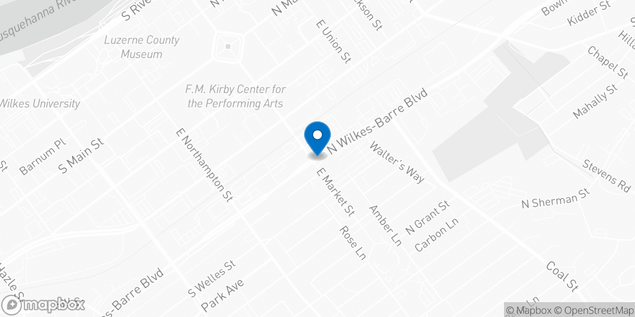 Map showing the location of the Social Security office in Wilkes Barre, PA