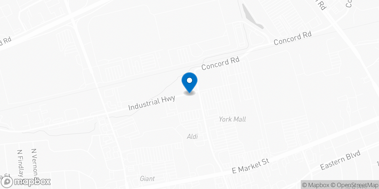 Map showing the location of the Social Security office in York, PA