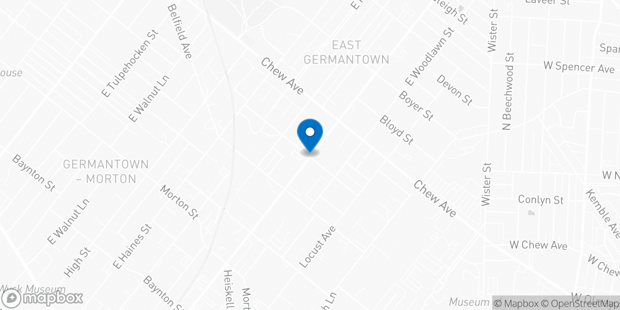 Map showing the location of the Social Security office in Philadelphia, PA