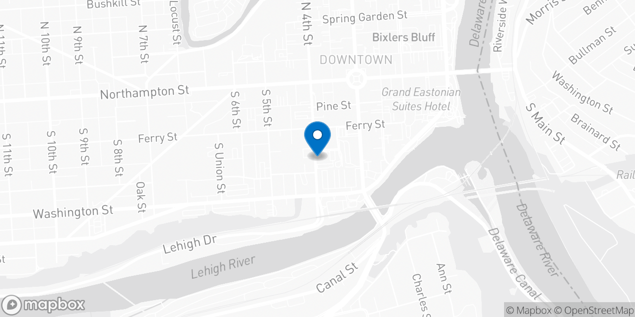 Map showing the location of the Social Security office in Easton, PA