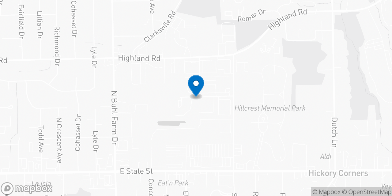 Map showing the location of the Social Security office in Hermitage, PA