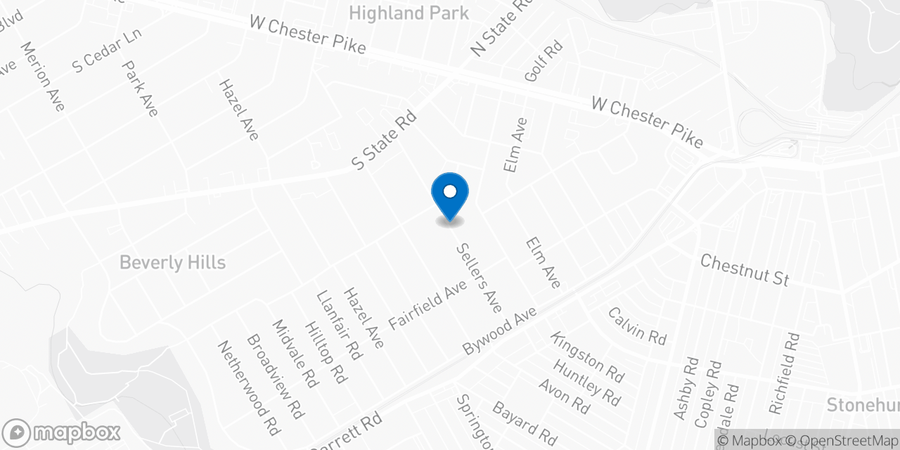 Map showing the location of the Social Security office in Upper Darby, PA