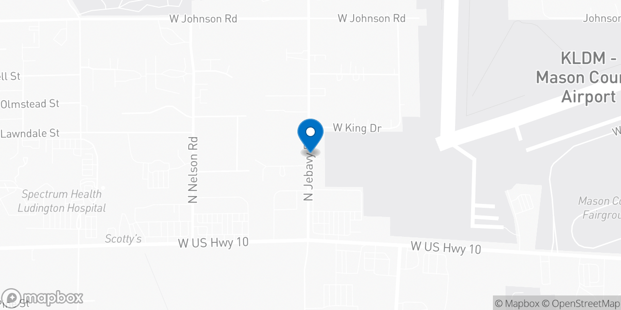 Map showing the location of the Social Security office in Ludington, MI