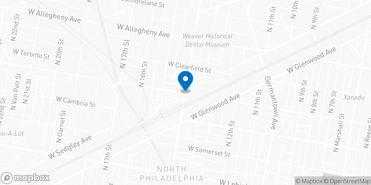 Map showing the location of the Social Security office in Philadelphia, PA