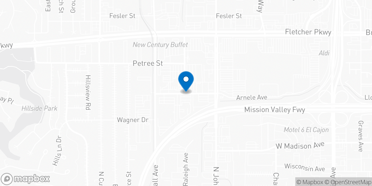 Map showing the location of the Social Security office in El Cajon, CA