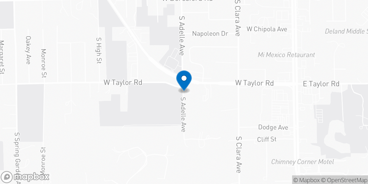 Map showing the location of the Social Security office in Deland, FL